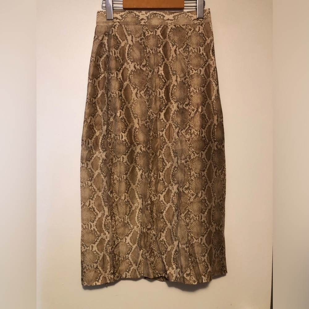 NWT H&M Brown Snake-Print Maxi Skirt